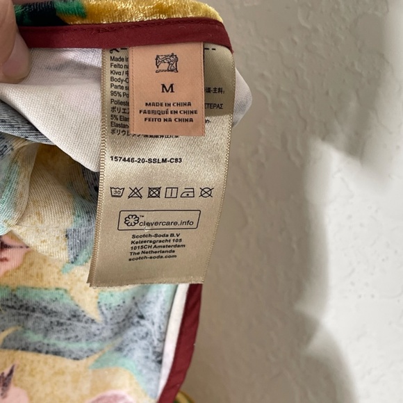 Scotch & Soda Maison Scotch Aloha Hula Velour Wide Leg Pants Sz M Multicolor - Picture 13 of 15